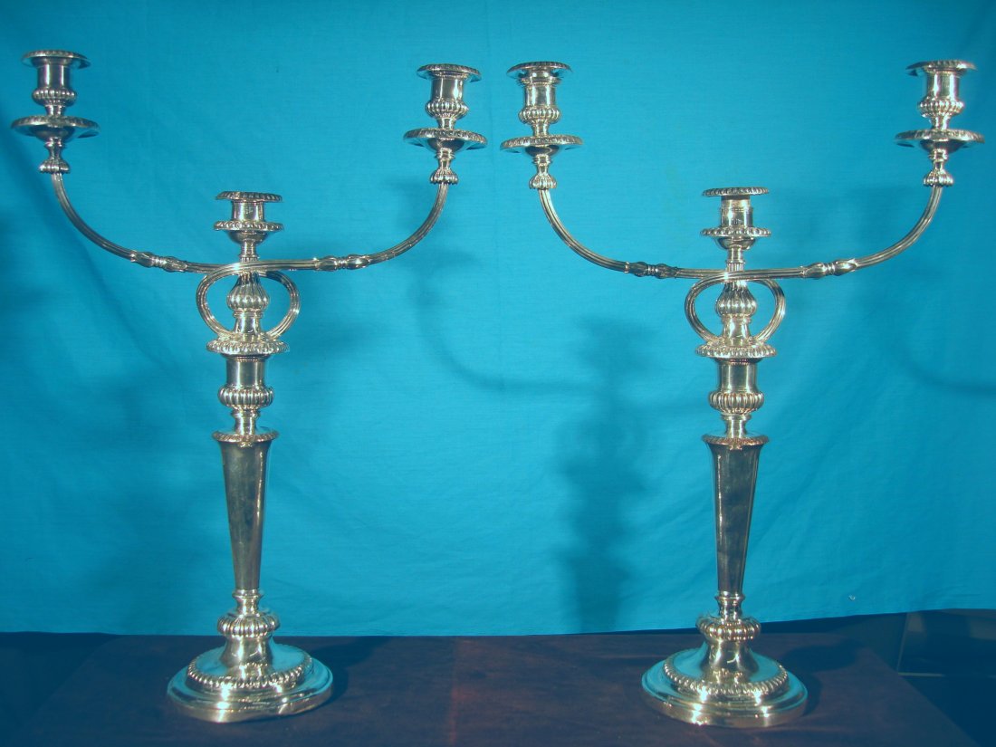 Matthew Boulton Old Sheffield Silver Plate Candelabras