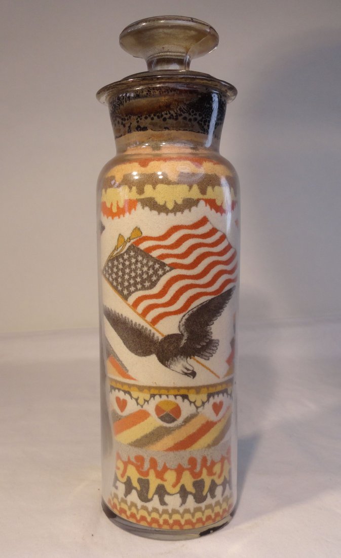 Andrew Clemens Sand Art Bottle Rare 9" Pint Bottle