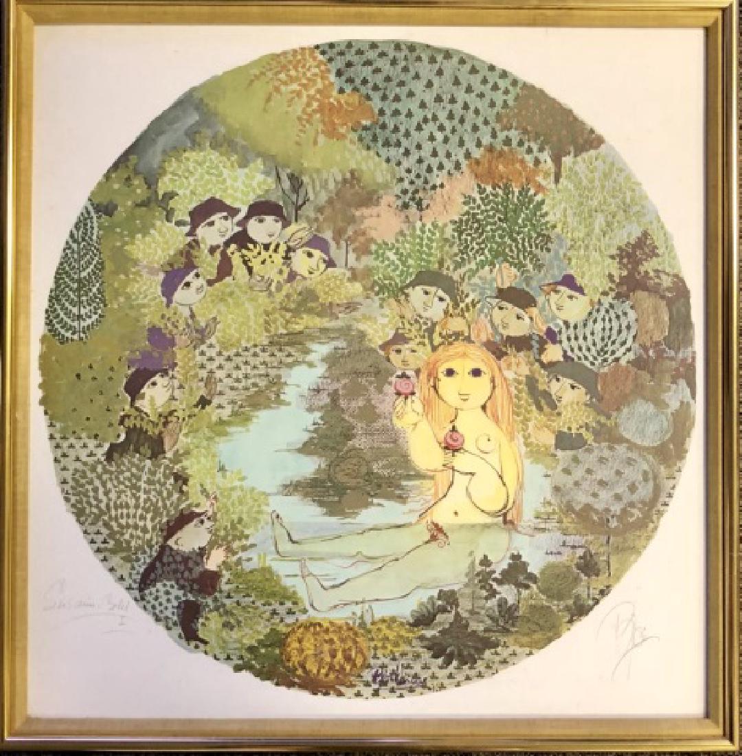 PENCIL SIGNED BJORN WIINBLAD PRINT (1 of 3)