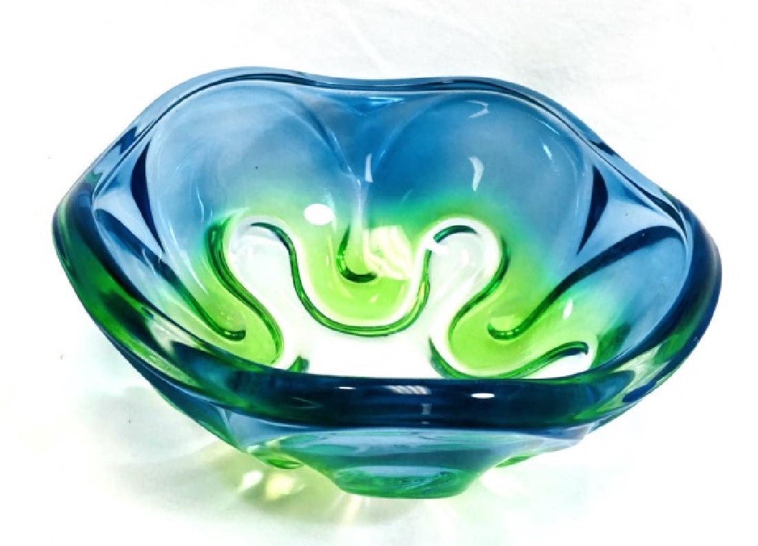 VINTAGE SIGNED MURANO SOMMERSO STYLE BOWL (1 of 1)