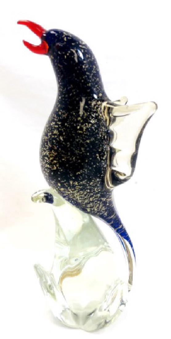 MAGNIFICENT MURANO GLASS BIRD SCULPTURE: 10"H MINT CONDITION