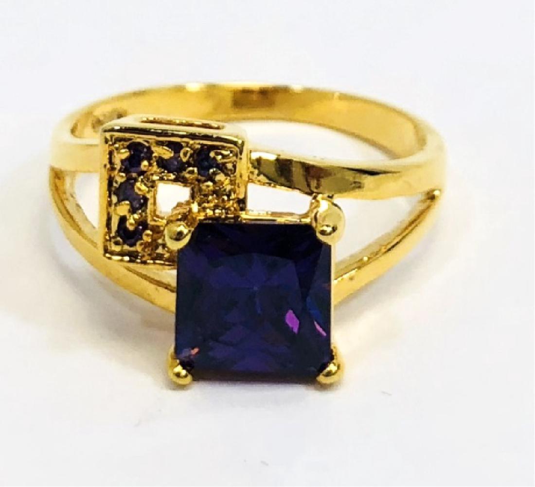 DEEP AMETHYST SQUARE CUT ESTATE RING (1 of 1)