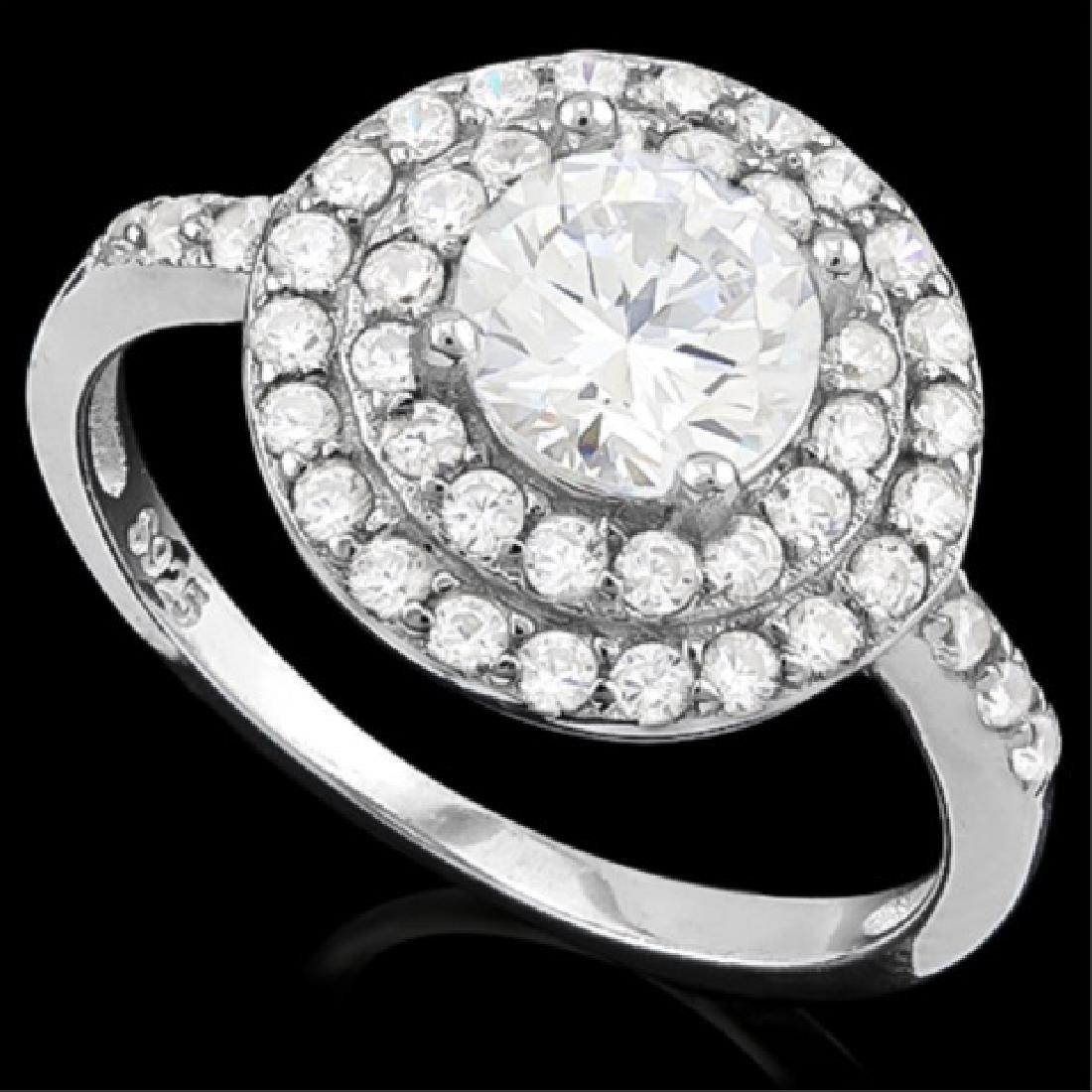 ELEGANT 1CT CZ HALO STERLING RING (1 of 1)