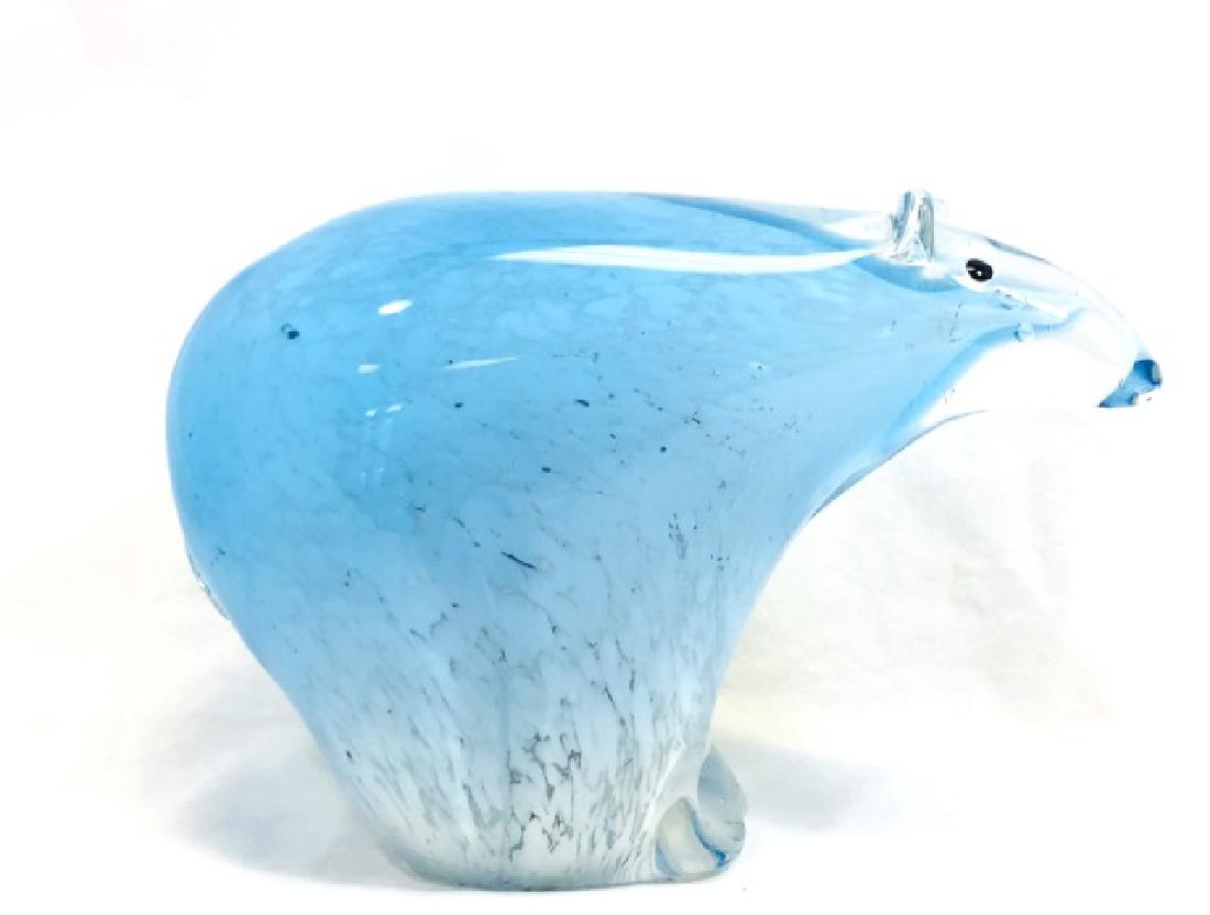 BEAUTIFUL BLUE ICE POLAR BEAR GLASS SCULPTURE (1 of 1)