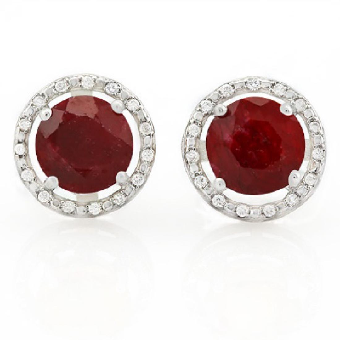 GORGEOUS 5CT GENUINE RUBY/SAPPHIRE EARRINGS (1 of 1)