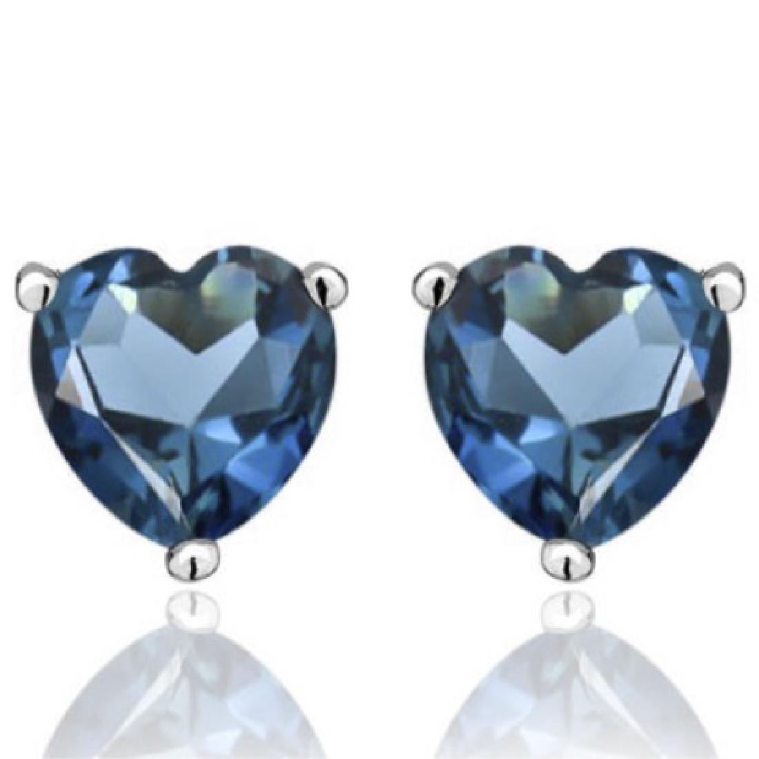 HEART CUT 1CT MYSTIC TOPAZ SOLITAIRE EARRINGS (1 of 1)