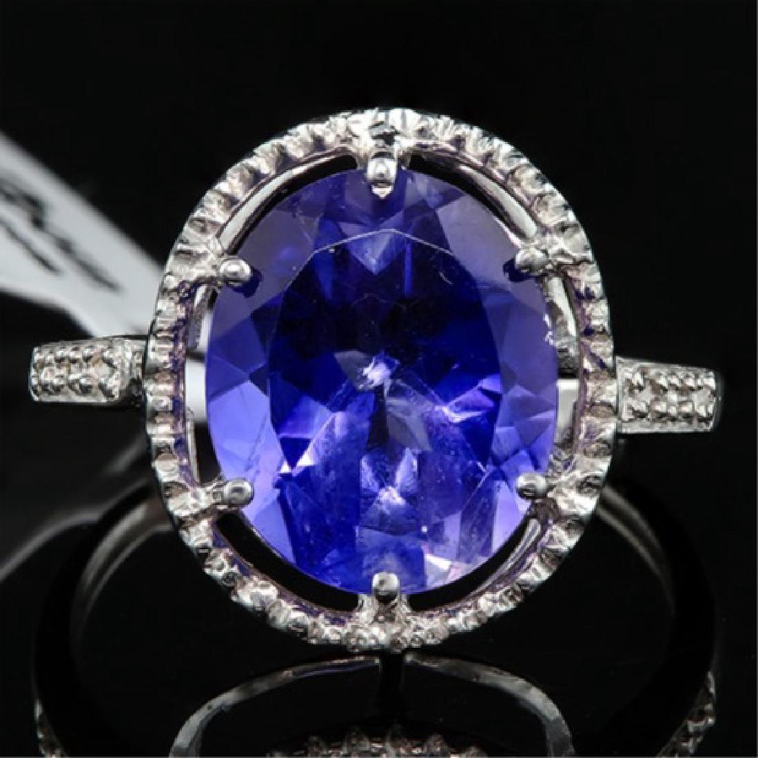 GORGEOUS 7CT DEEP TANZANITE GEMSTONE 10K GOLD RING (1 of 1)