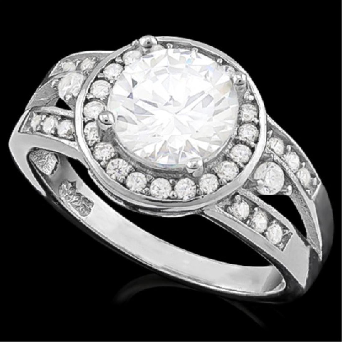 ASTONISHING 2CT ROUND CZ RAISED SET RING (1 of 1)