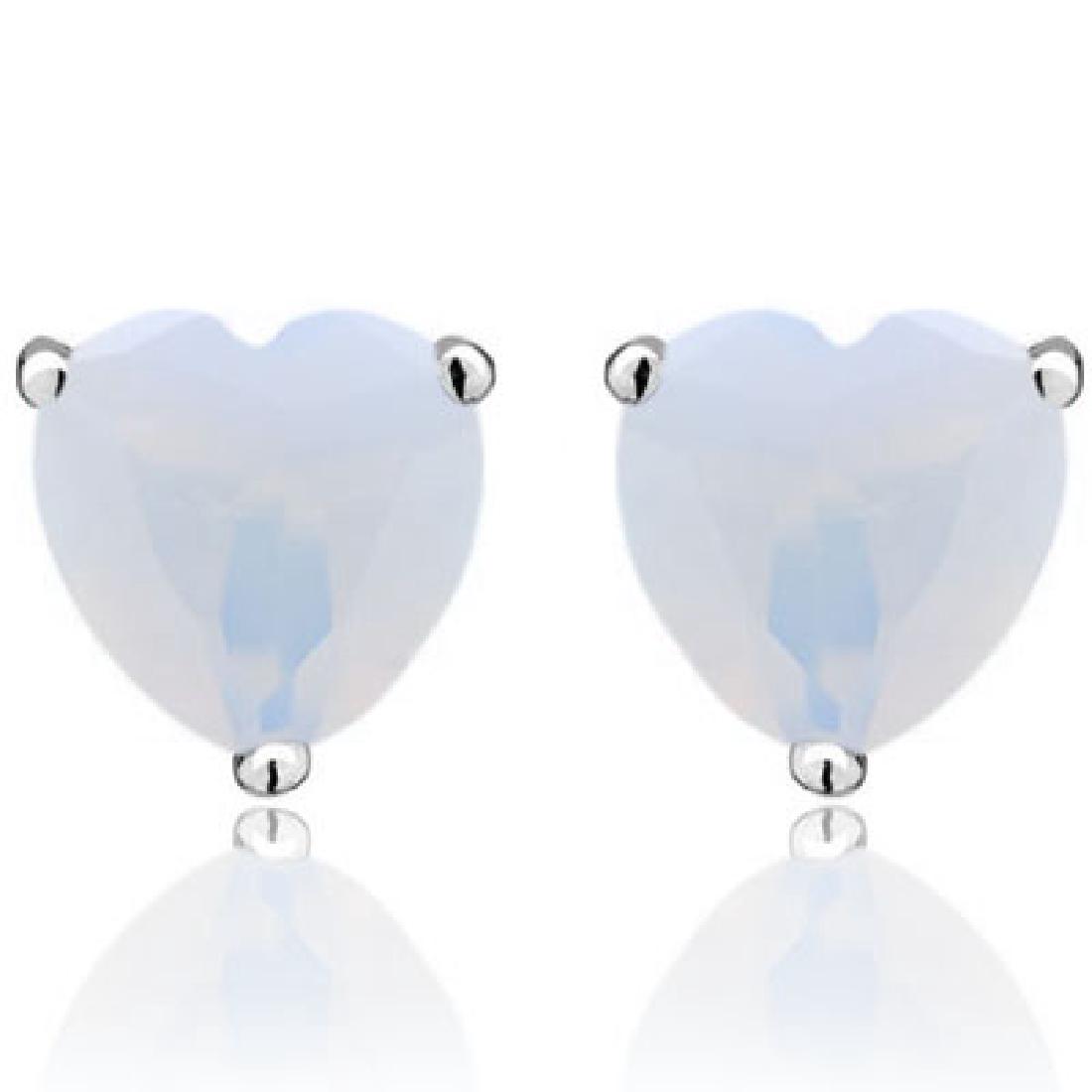 DAINTY 1CT HEART CUT FIRE OPAL SOLITAIRE EARRINGS (1 of 1)