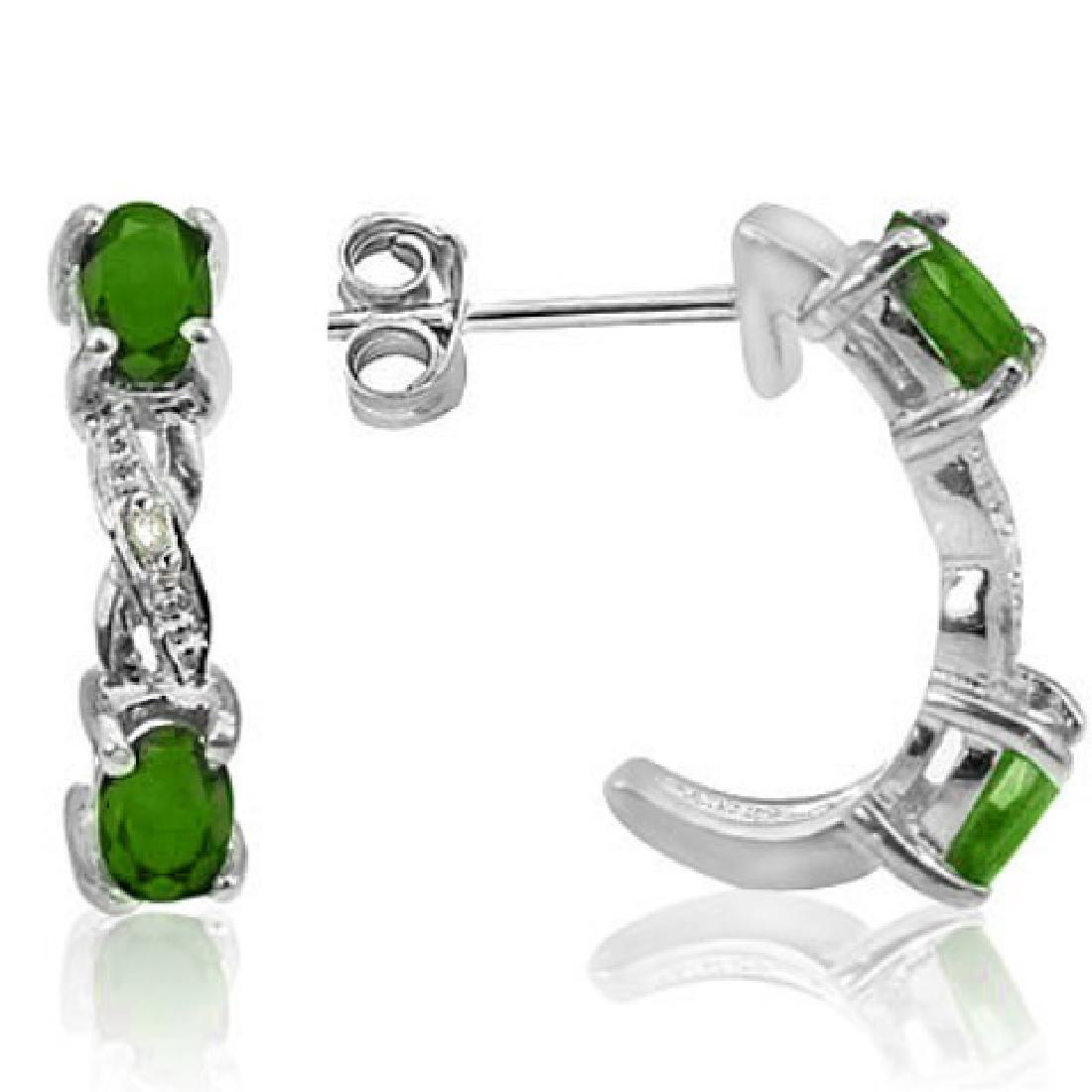 GLAM 1CT GENUINE EMERALD GEMSTONE EARRINGS (1 of 1)