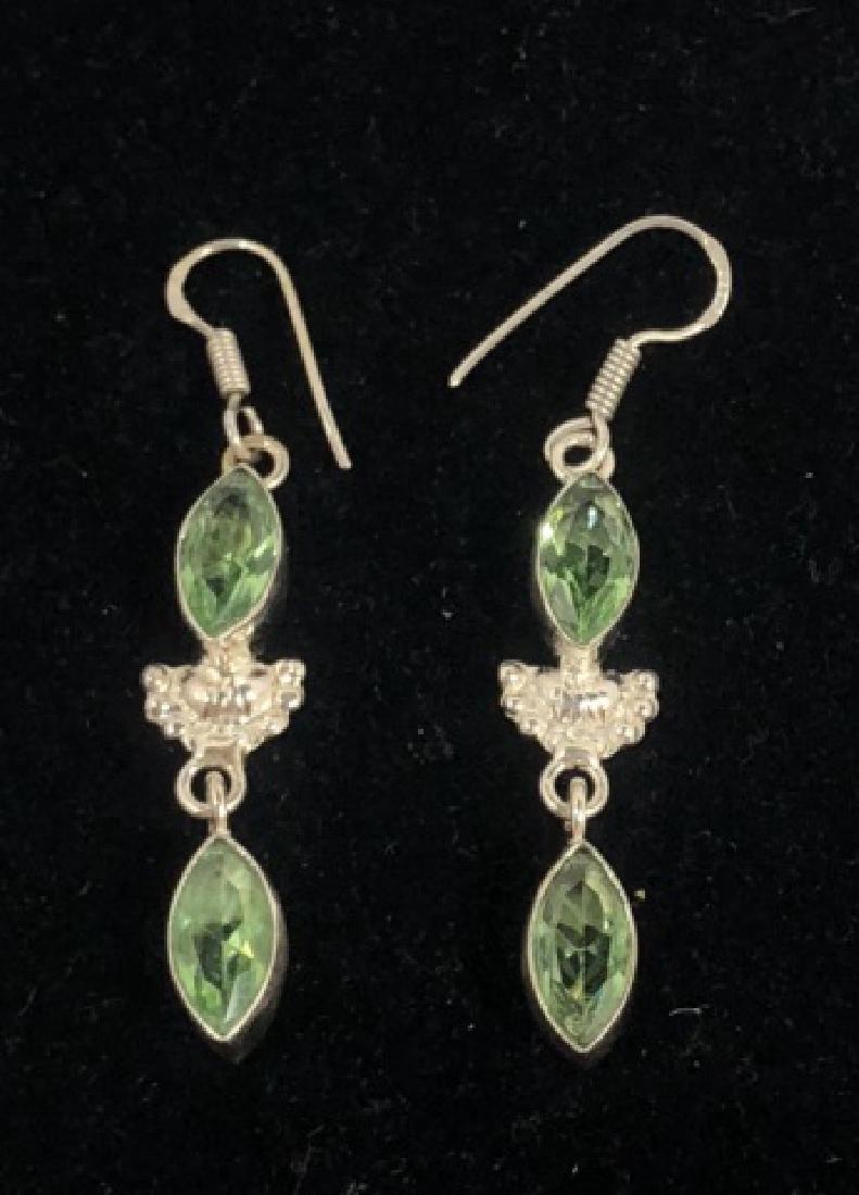 LADIES FACETED GREEN AMETHYST 4CT DROP EARRINGS (1 of 1)
