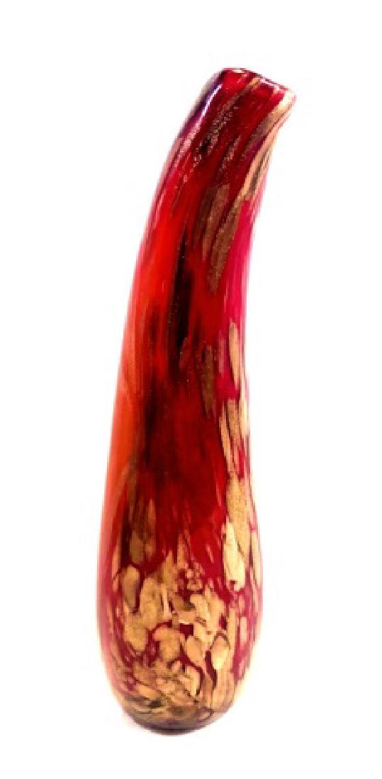AMAZING MURANO GOLD SPLASH RUBY RED VASE (1 of 1)