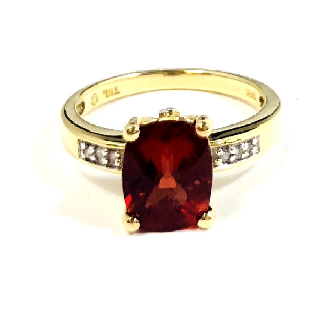 ELEGANT 14K GOLD 2CT MOZAMBIQUE GARNET/DIAMOND RING (1 of 1)