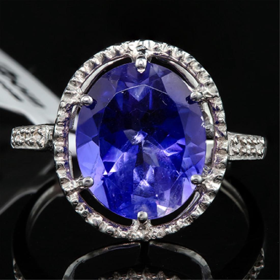10K GOLD STUNING 7CT TANZANITE OVAL RING (1 of 1)