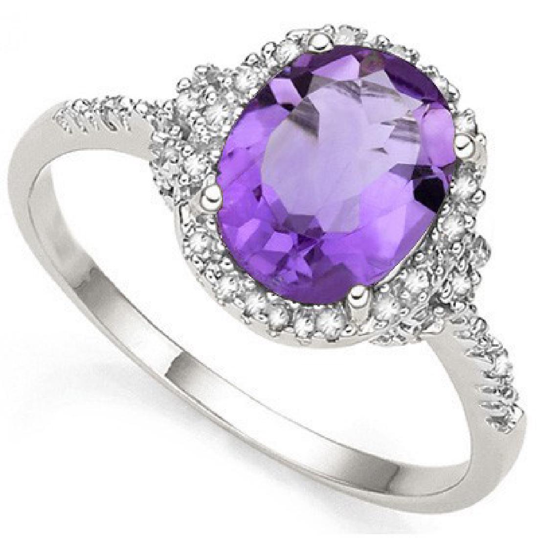 SHIMMERING 2CT LAVENDAR AMETHYST SOLITAIRE RING (1 of 1)