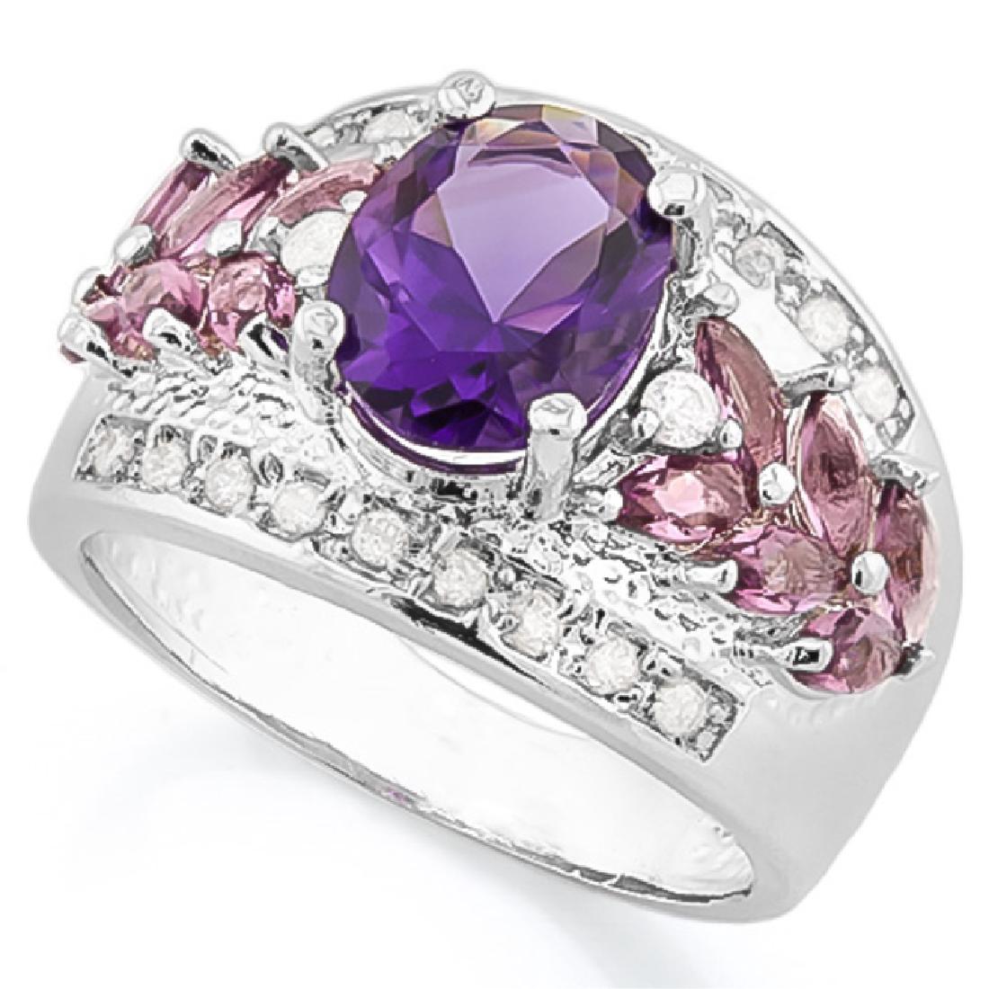 ART DECO STERLING SILVER AMETHYST ESTATE RING (1 of 1)