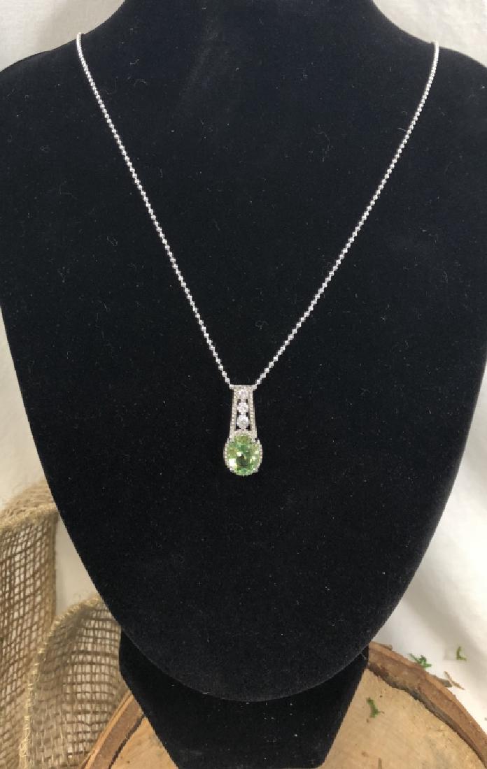 STUNNING GREEN AMETHYST DECO PENDANT NECKLACE (1 of 1)