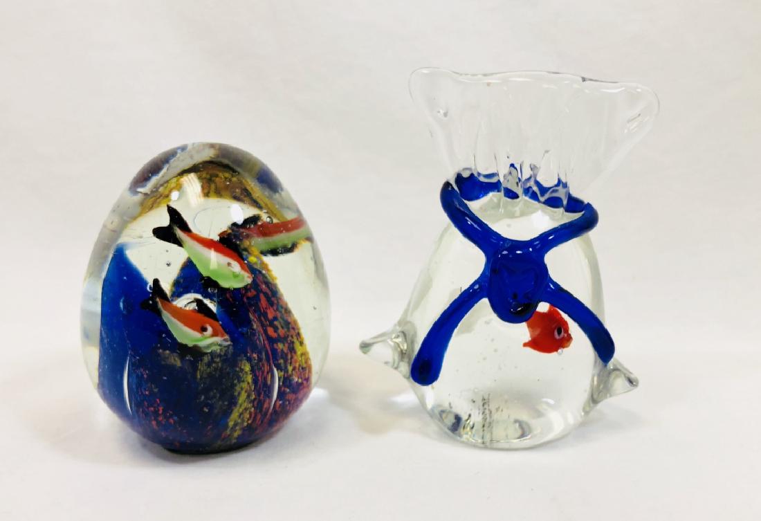 LOT OF 2 MURANO GLASS PAPERWEIGHTS (1 of 1)