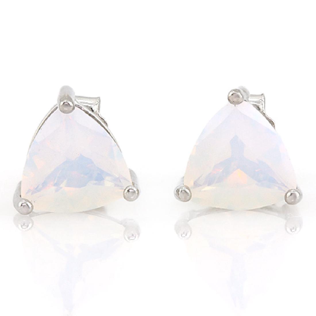 SPARKLING 1CT TRILLION CUT FIRE OPAL EARRINGS (1 of 1)