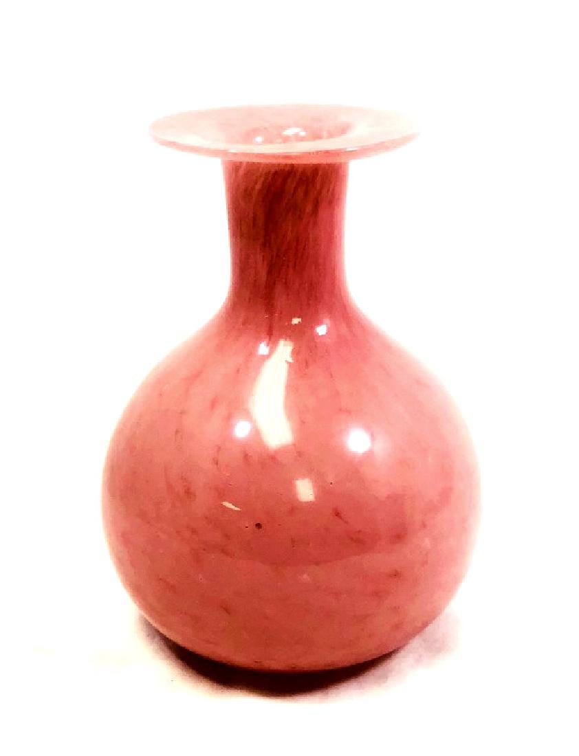 LOVELY ITALIAN PINK HANDBLOWN MURANO GLASS VASE (1 of 1)
