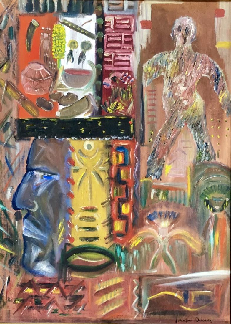BEAUFORD DELANEY OIL ON BOARD ABSTRACT V$24,000 (1 of 4)