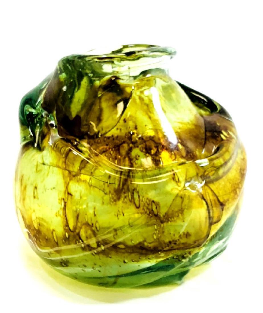 STUNNING HAND BLOWN MURANO GREEN GLASS VASE (1 of 1)