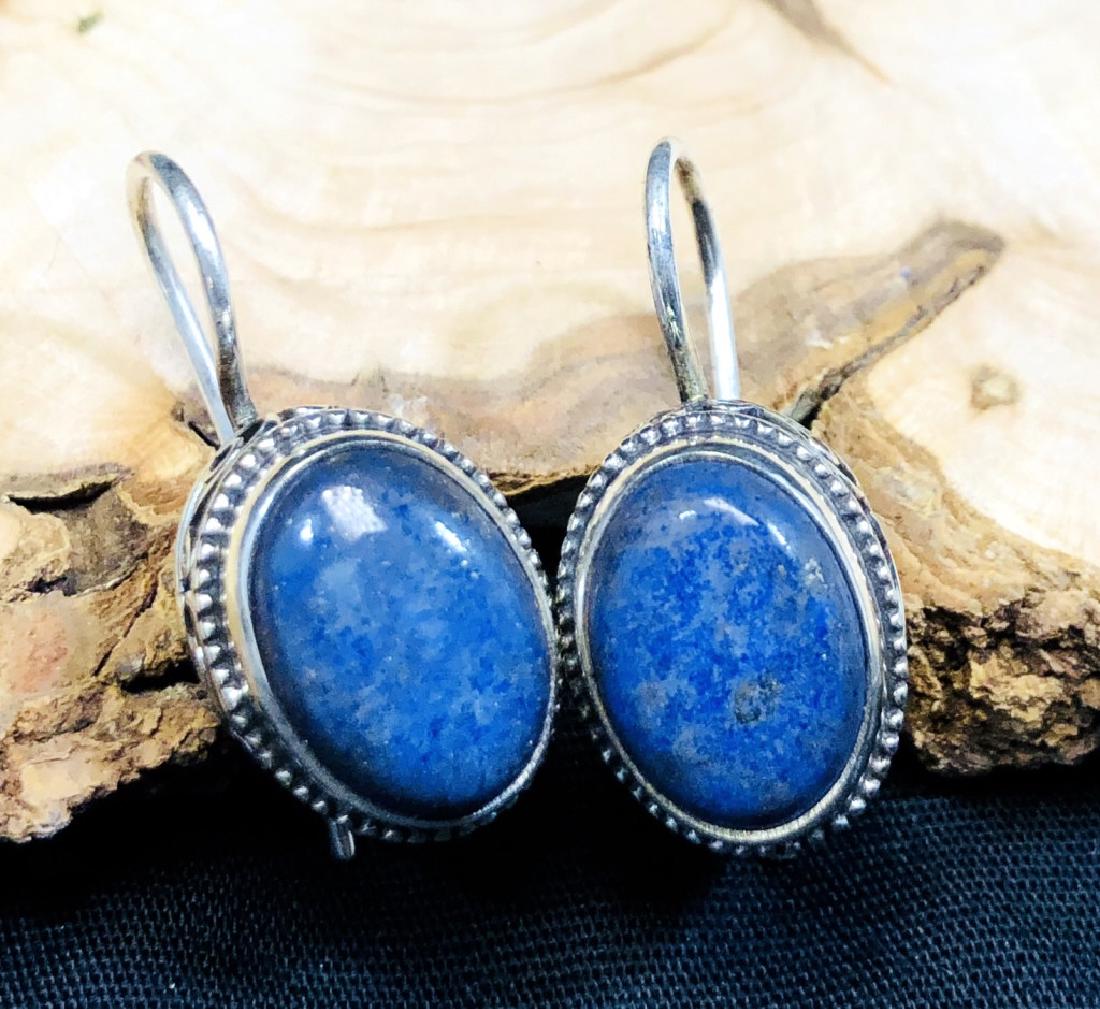 HANDMADE LAPIS LAZULI FILIGREE STERLING EARRINGS (1 of 1)