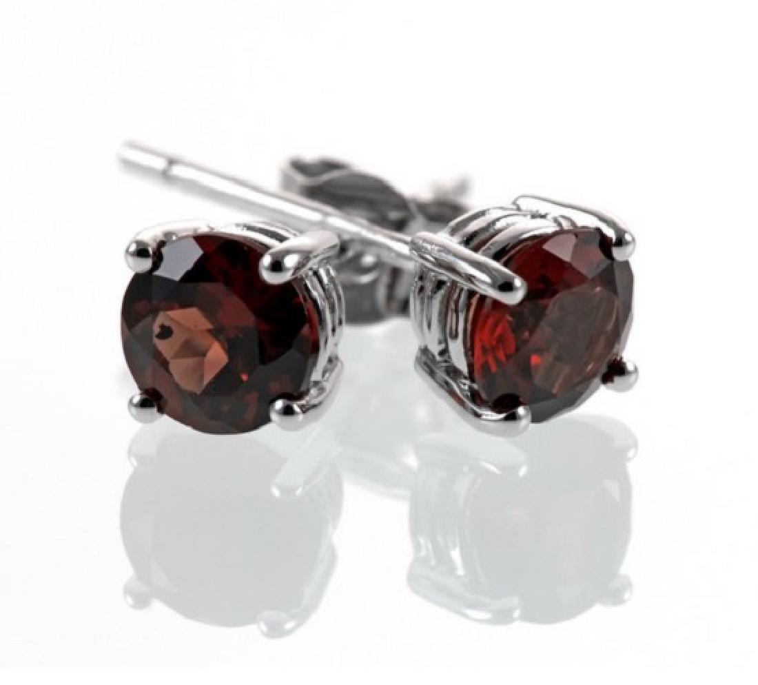 ELEGANT ROUND GARNET GEMSTONE EARRINGS (1 of 1)