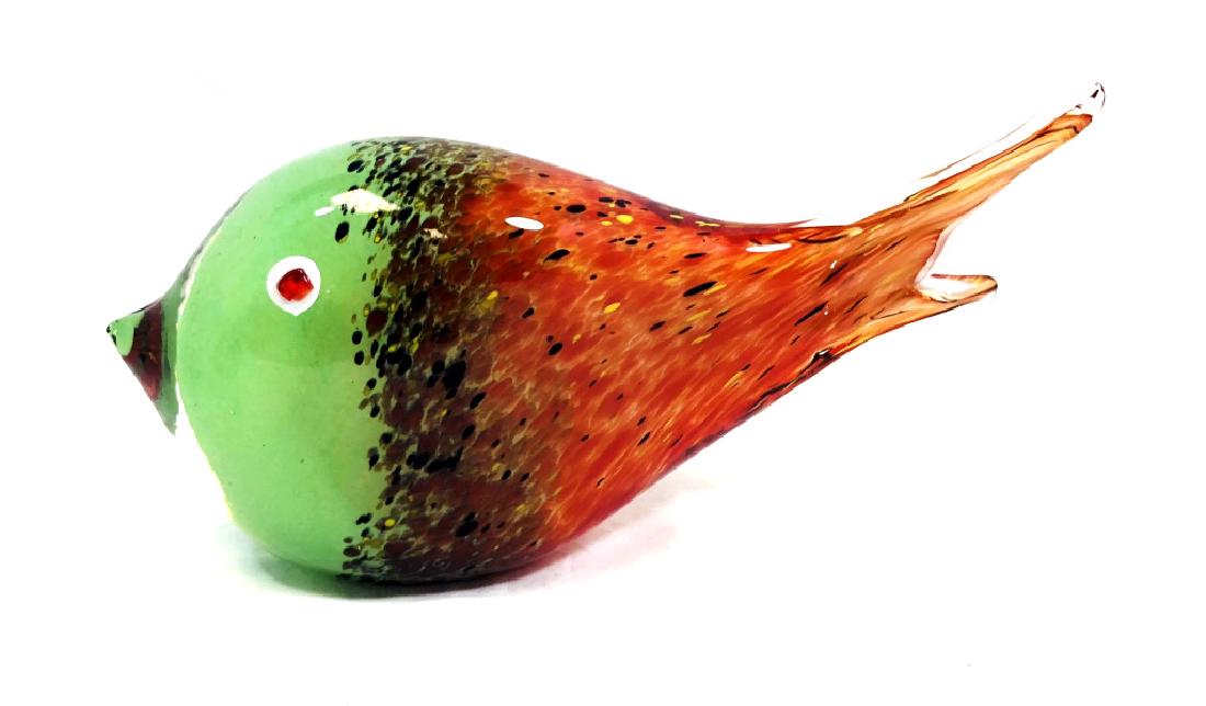 GORGEOUS MURANO ORANGE TO GREEN FISH SCULPTURE (1 of 1)