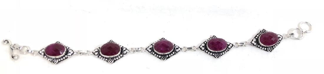 DECO STERLING KASHMIRI RUBY GEM 25CT BRACELET: STERLING SILVER /DECO STERLING KASHMIRI RUBY GEM 25CT BRACELET