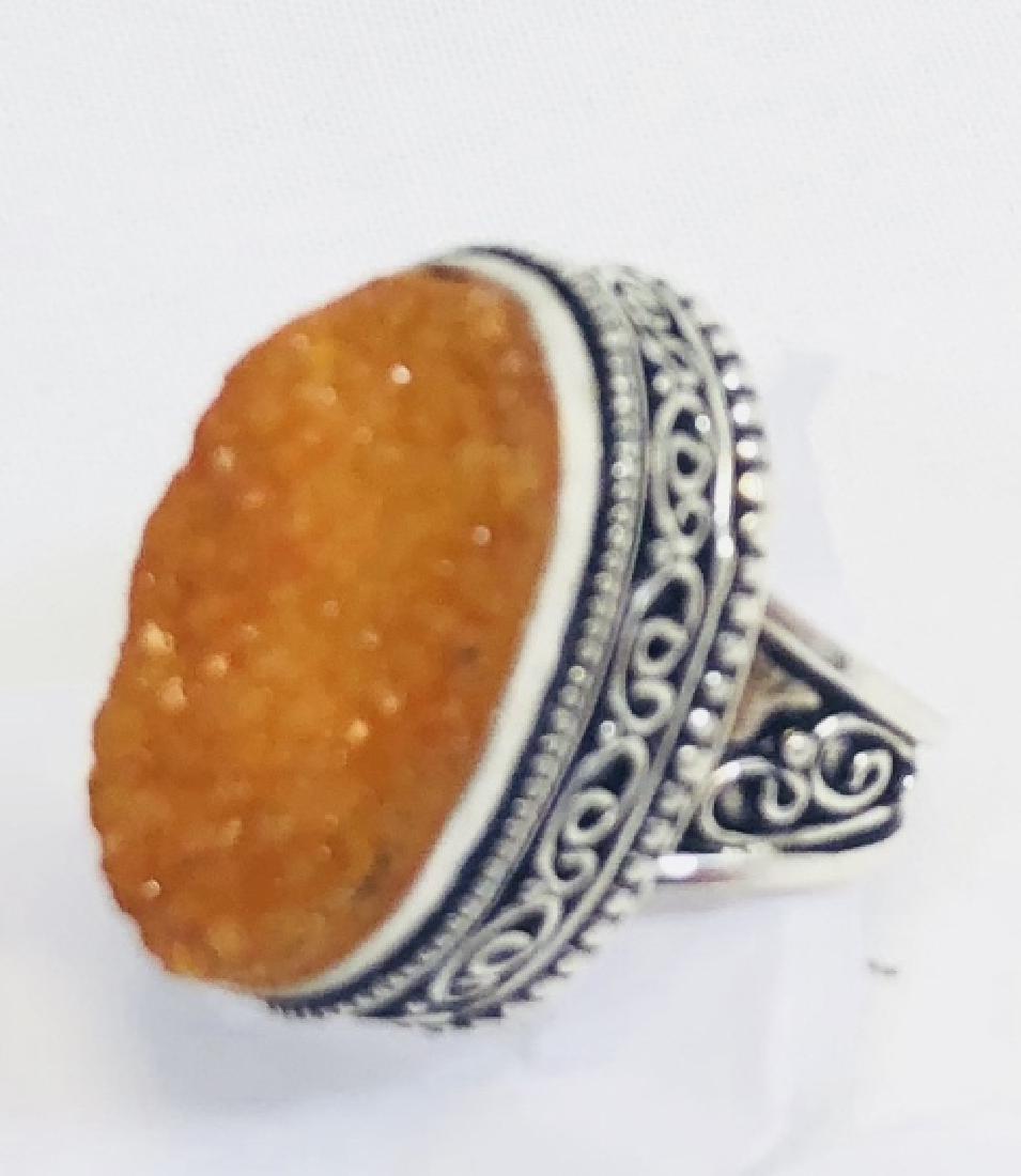 UNIQUE 15CT CITRINE DRUZY GEMSTONE RING (1 of 1)