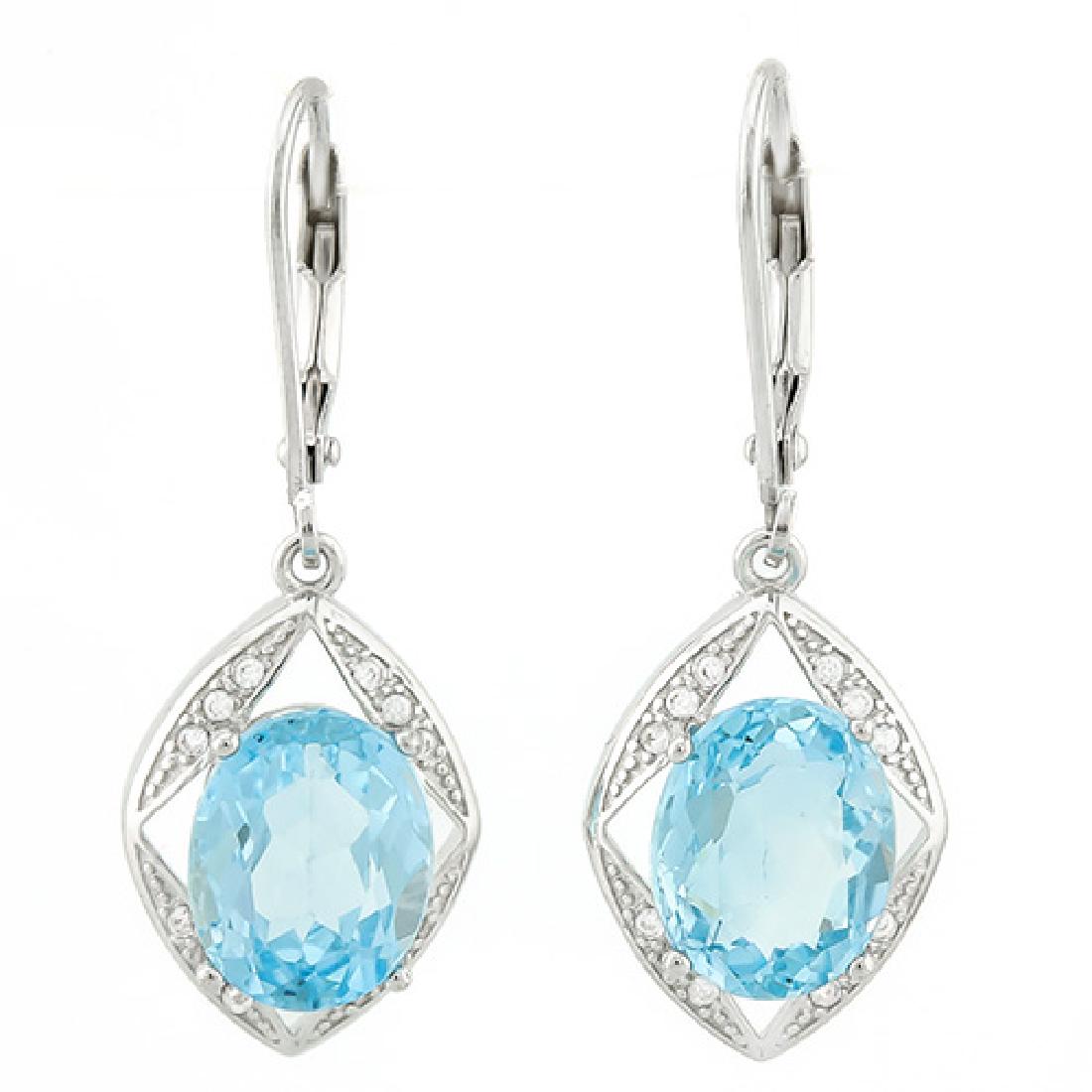 SMASHING 6CT DECO OVAL SKY BLUE TOPAZ DANGLE EARRINGS (1 of 1)