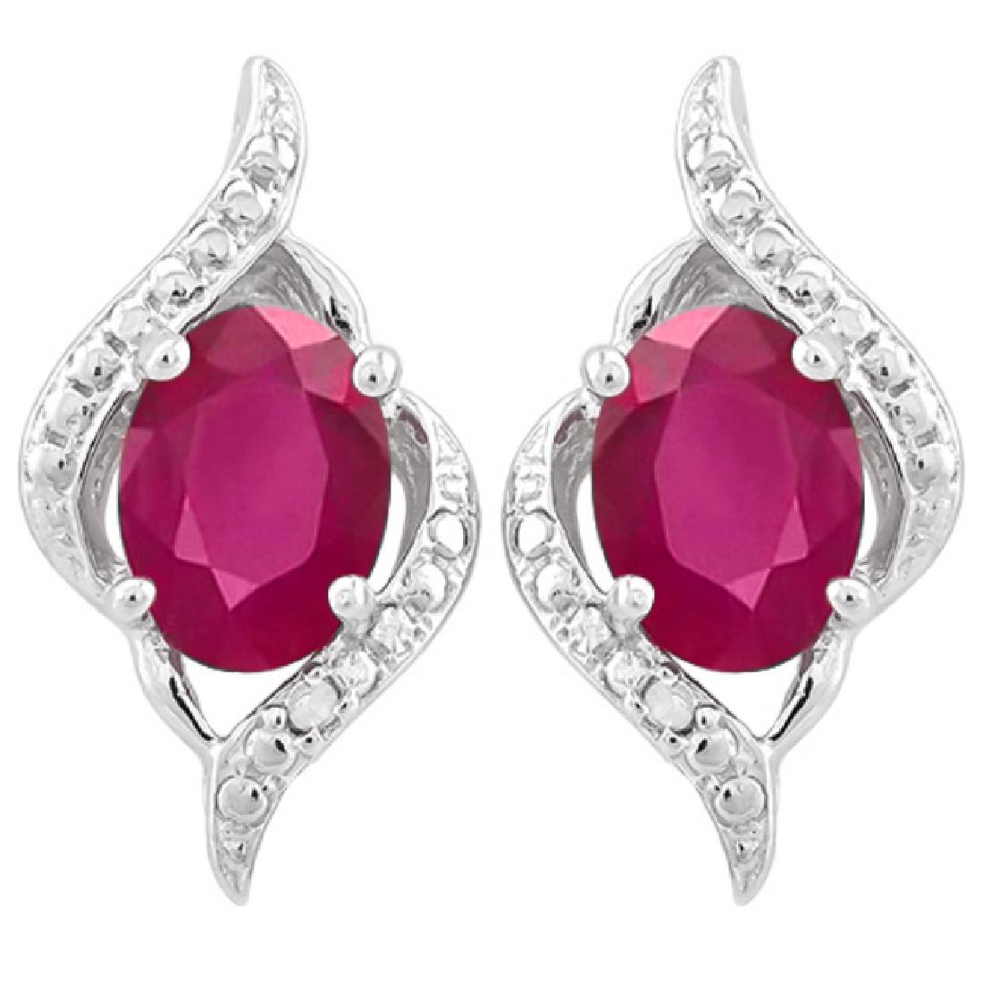 SMASHING 4CT GENUINE AFRICAN RUBY EARRINGS (1 of 1)