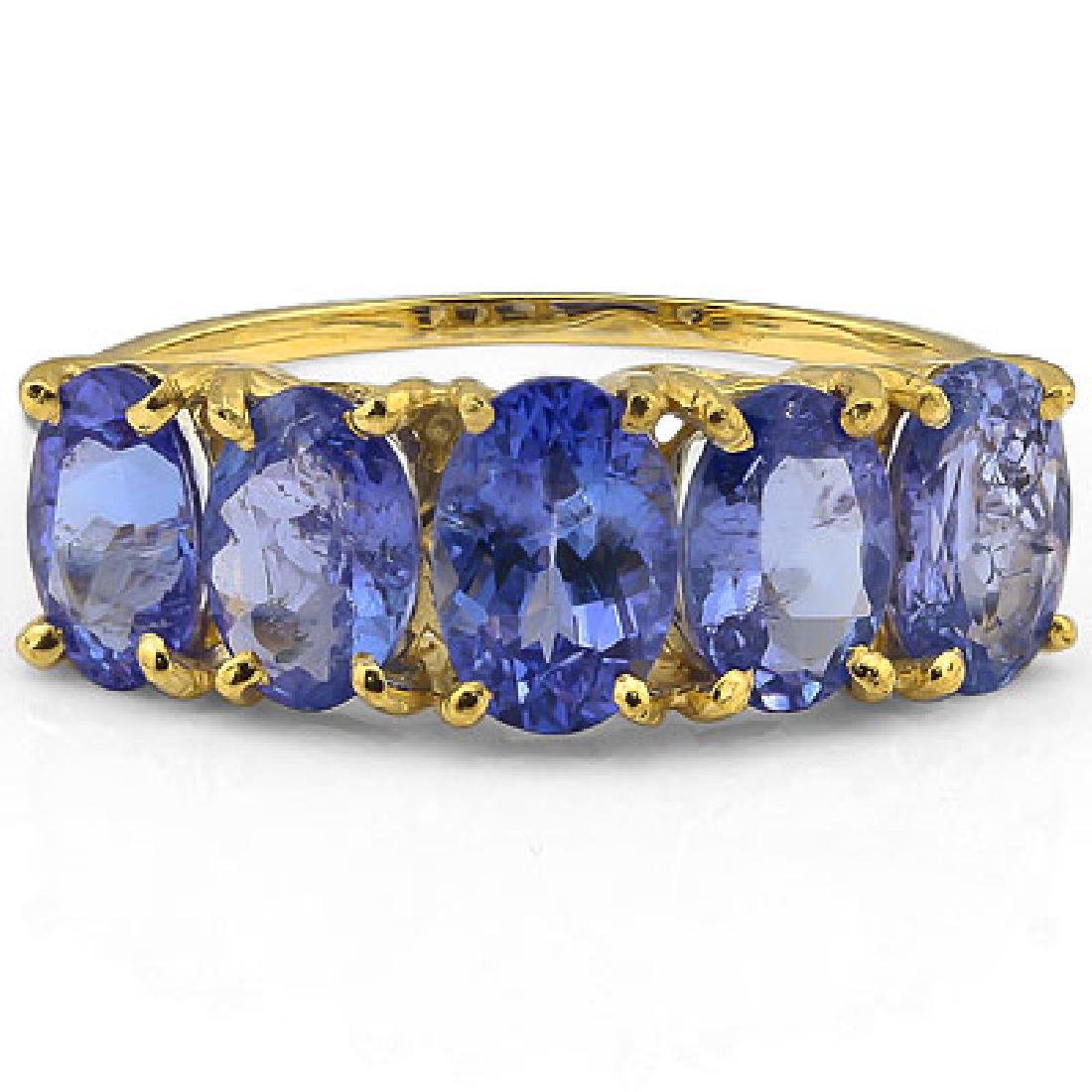 PERFECT 10K GOLD GENUINE TANZANITE 2CT RING (1 of 1)