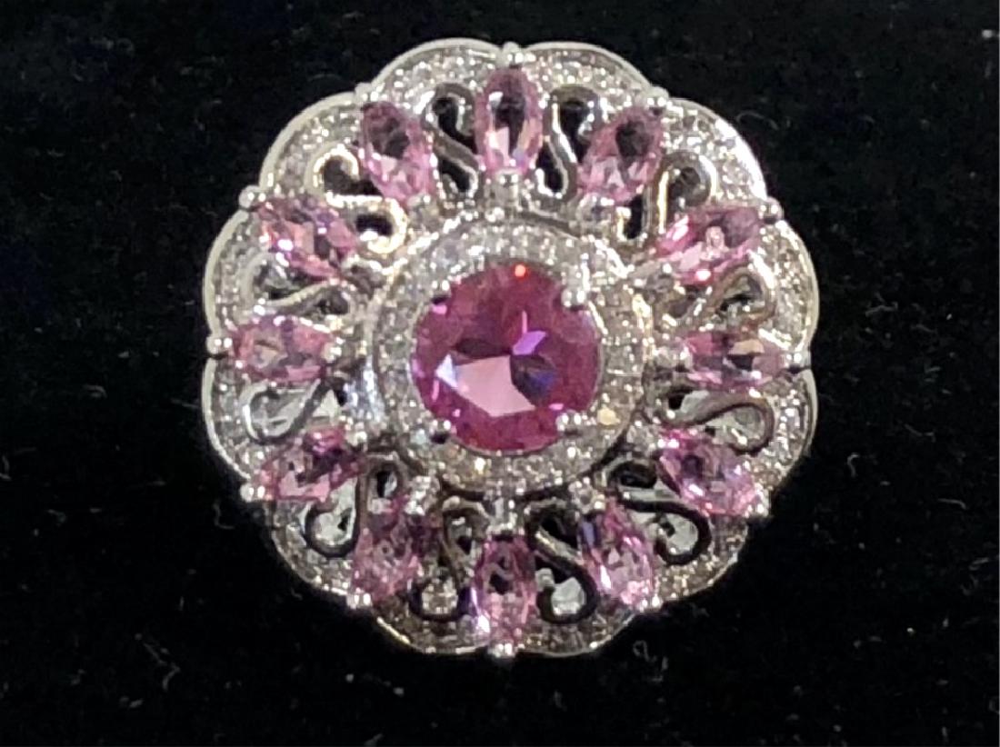 FANCY ART DECO PINK TOURMALINE COCKTAIL RING (1 of 1)
