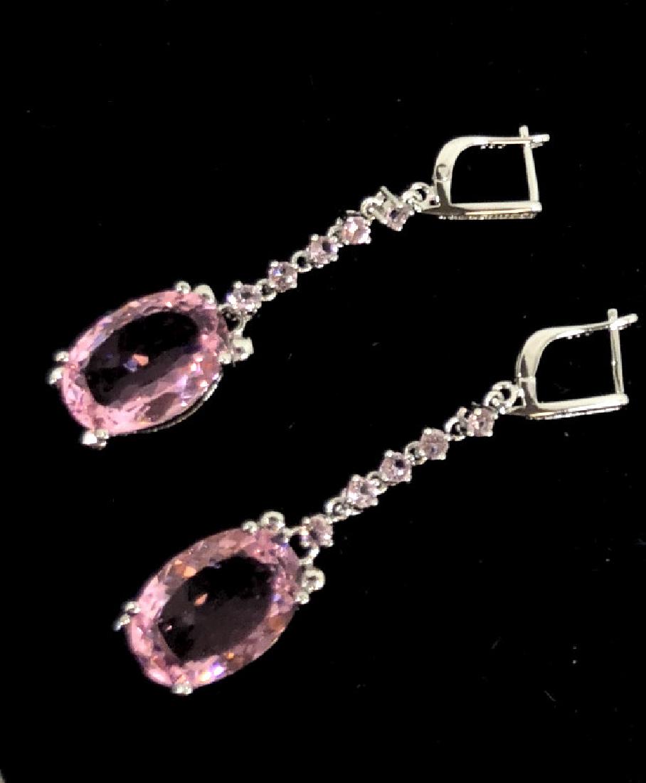 FABULOUS PINK KINZITE STERLING DANGLE EARRINGS (1 of 1)