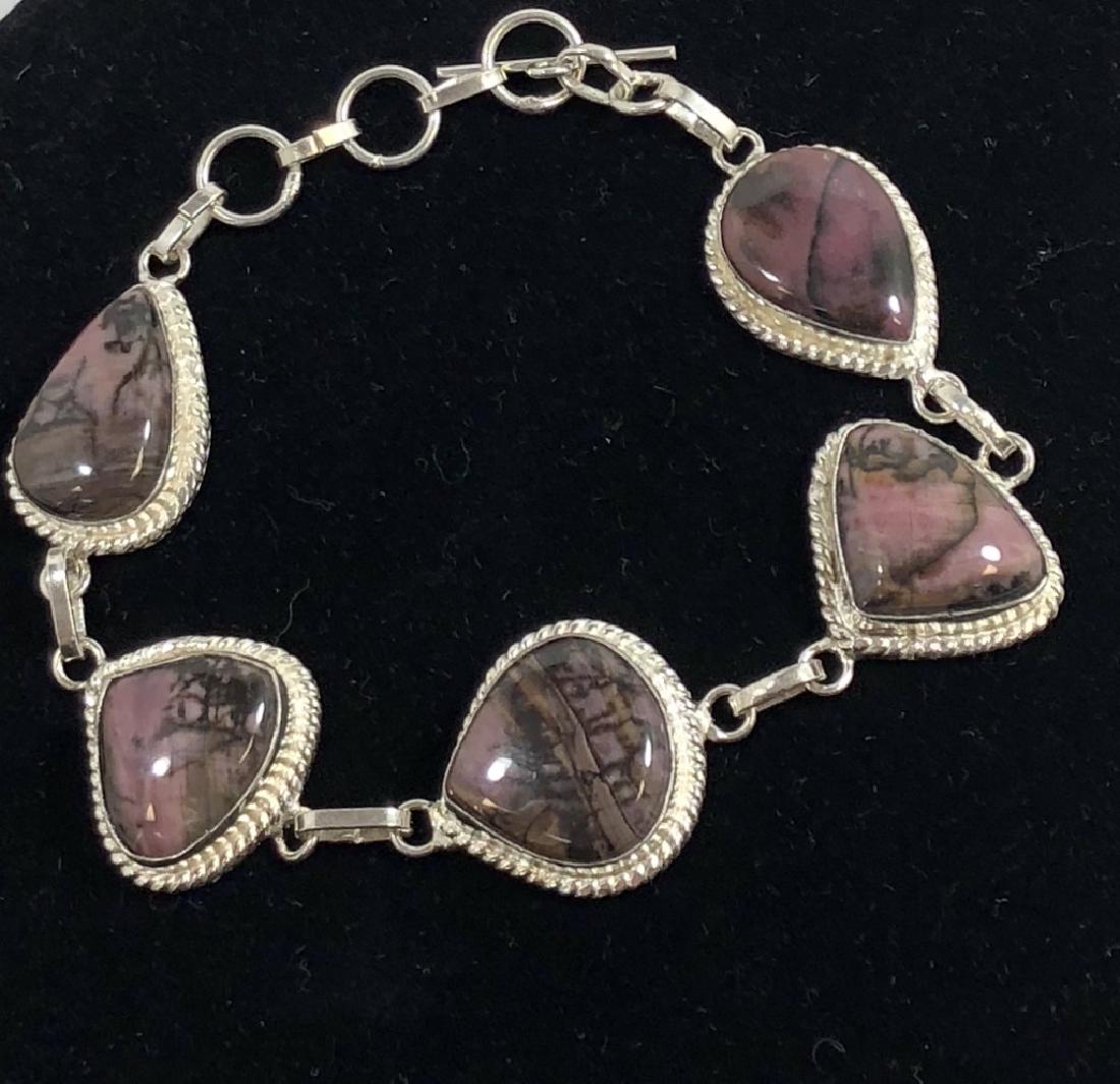LADIES STERLING SILVER NATURAL GEMSTONE BRACELET (1 of 1)