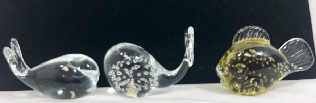 2 WHALES AND 1 FISH MURANO GLASS MINI SCULPTURES (1 of 1)