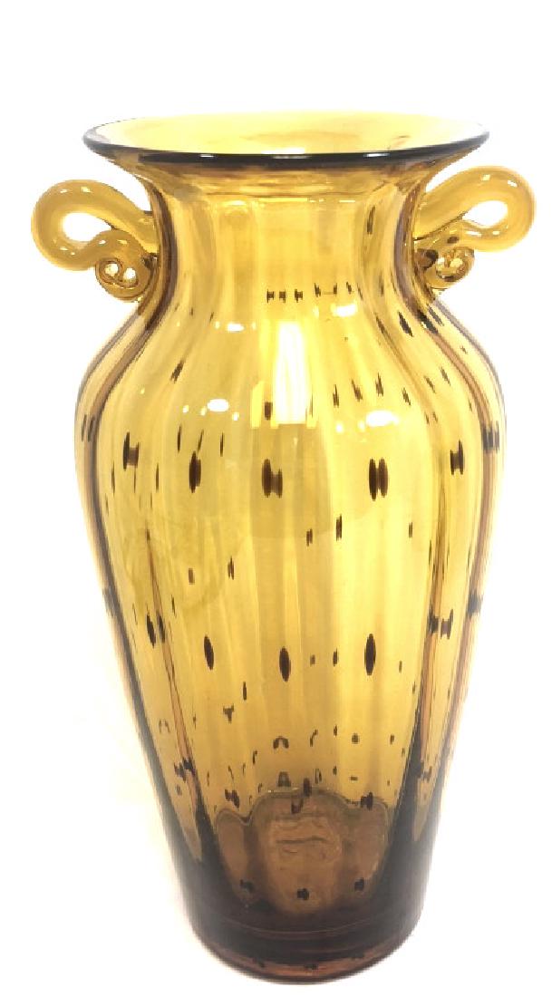 VINTAGE MURANO AMBER GLASS URN STYLE VASE (1 of 1)