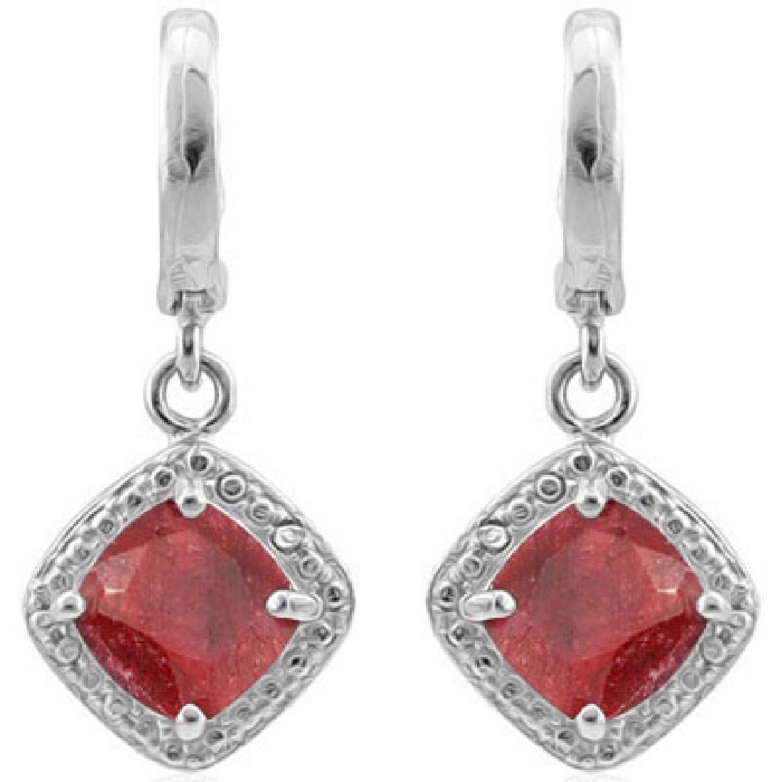 SMASHING GENUINE 1CT RUBY STERLING EARRINGS (1 of 1)