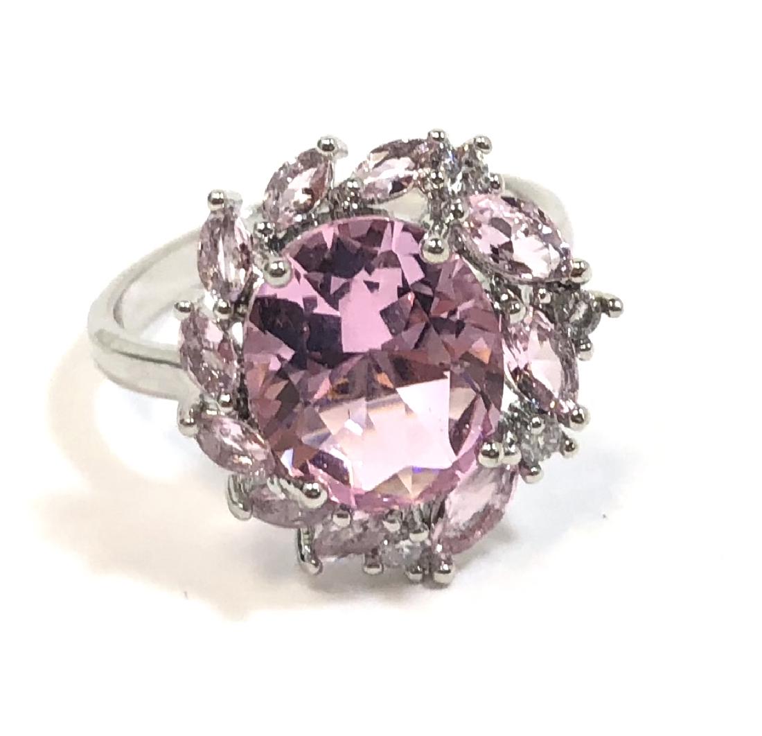 ART DECO PINK KUNZITE FILIGREE STERLING RING (1 of 1)
