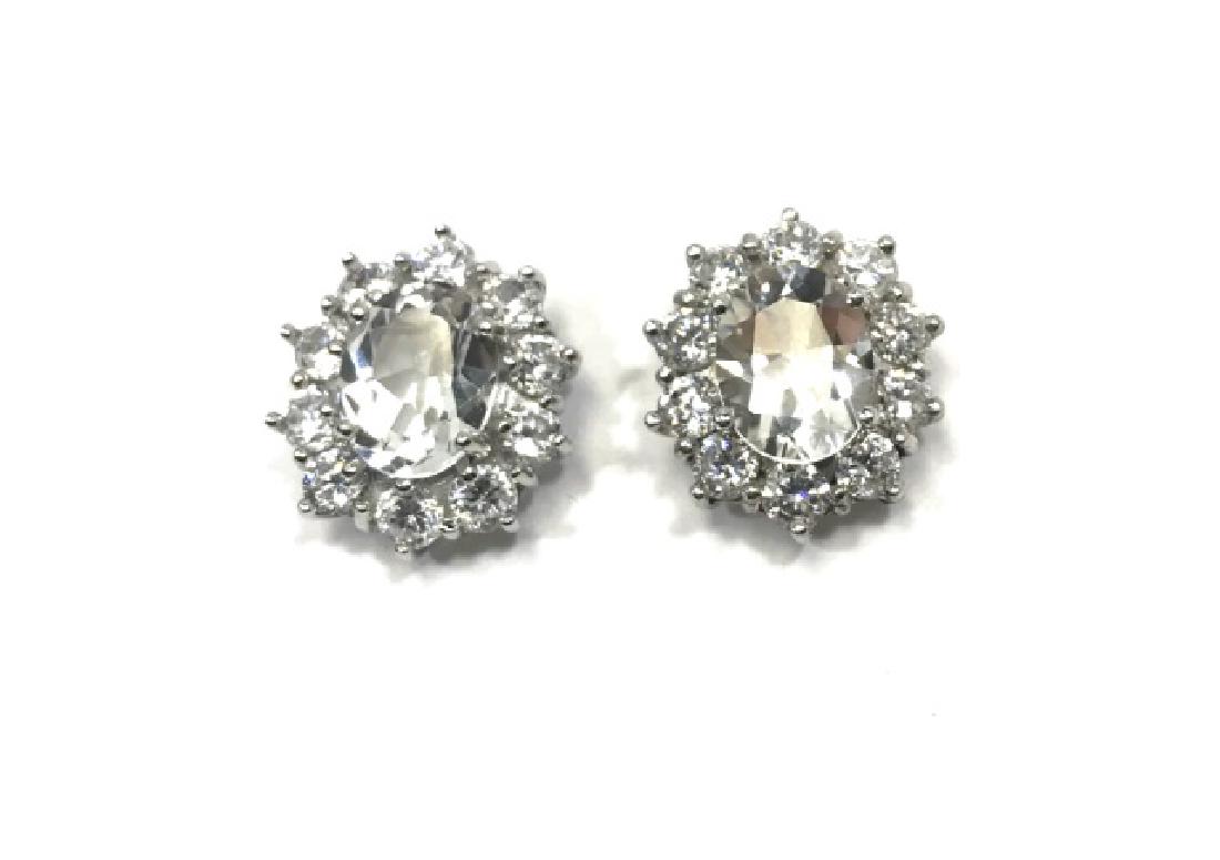 CLASSIC LADIES SPARKLING WHITE TOPAZ STERLING ERGS (1 of 1)