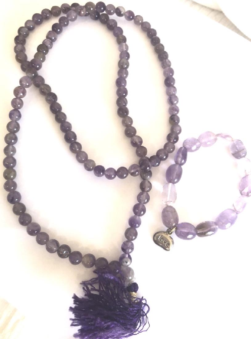 VINTAGE AMETHYST BEADED NECKLACE/BRACELET SET (1 of 1)