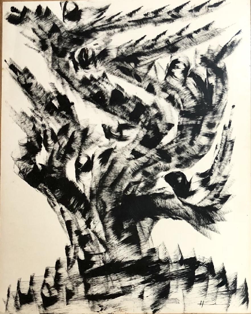 HANS HARTUNG ABSTRACT INDIA INK ON PAPER V$23,000 (1 of 3)