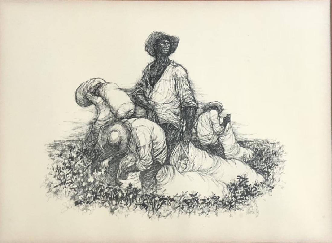VINTAGE ALBERTO RUIZ VELA LITHOGRAPH: 17"HX22"W GOOD CONDITION