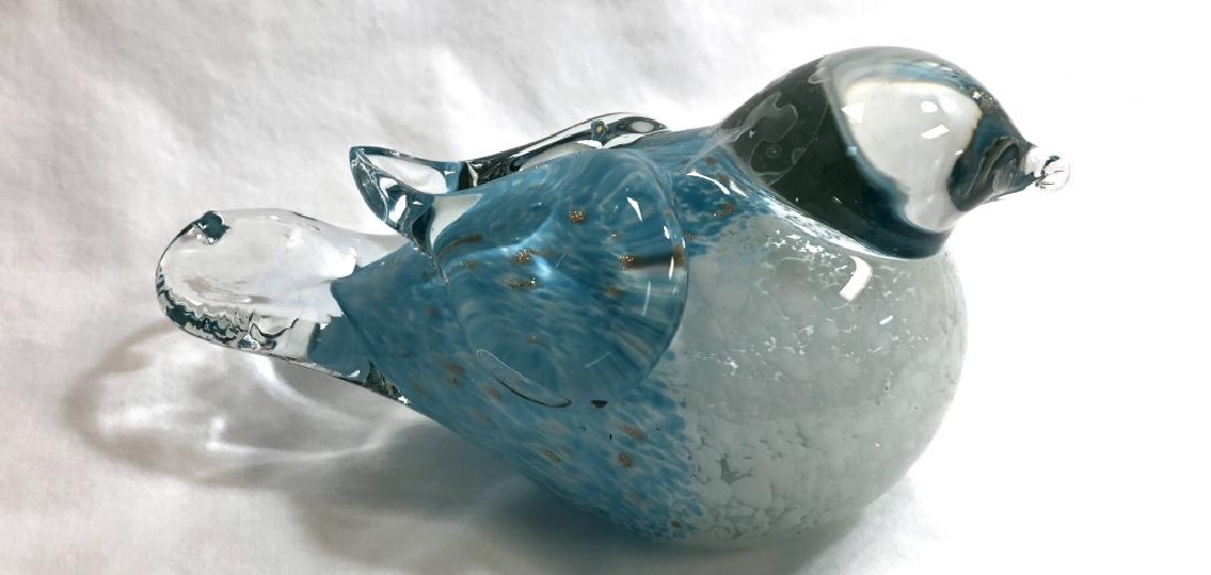 ADORABLE MURANO SILVER SPARKLE BLUE GLASS BIRD (1 of 1)