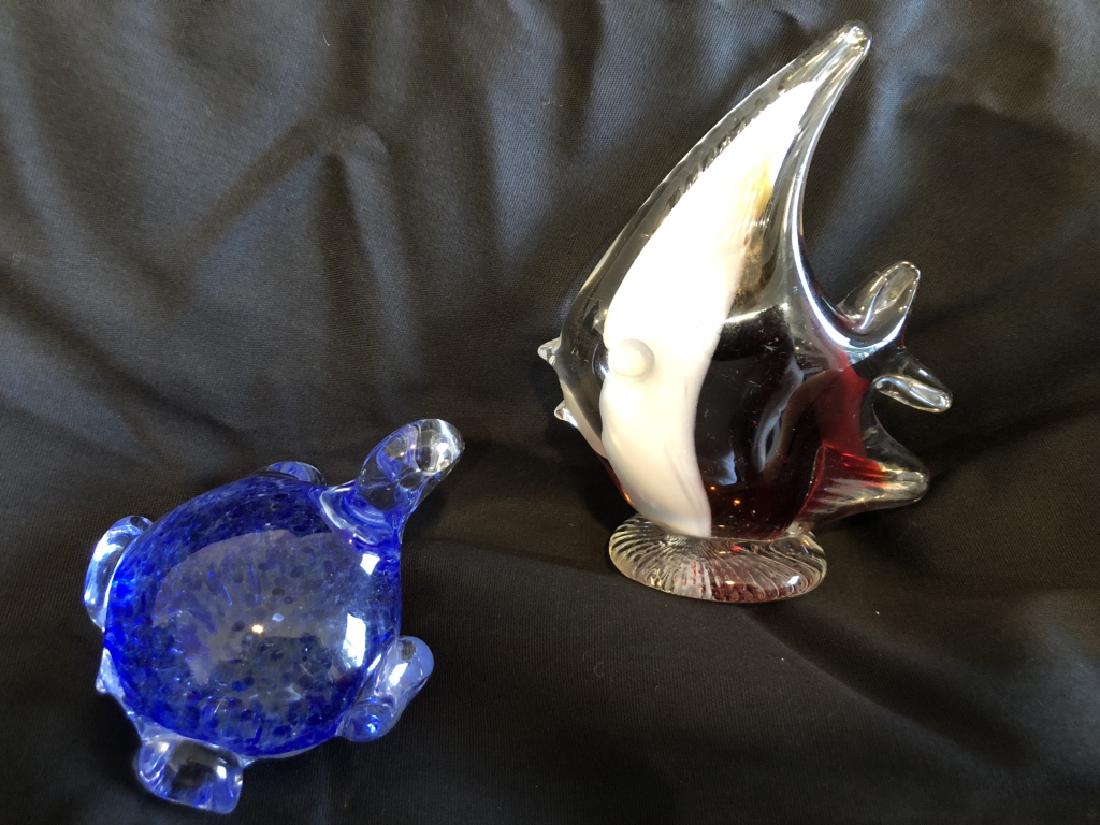 LOT OF 2 MURANO COLORED GLASS ANIMAL FIGURINES (1 of 1)