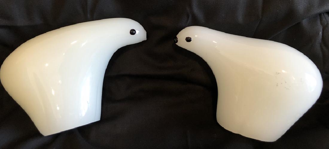 LOT OF 2 PEARL WHITE MURANO GLASS POLAR BEARS (1 of 1)