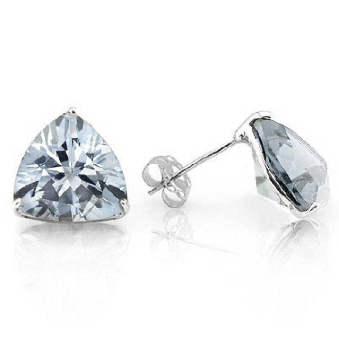 BRILLIANT TRILLION CUT 1CT AQUAMRINE SOLITAIRE ERS: STERLING SILVER