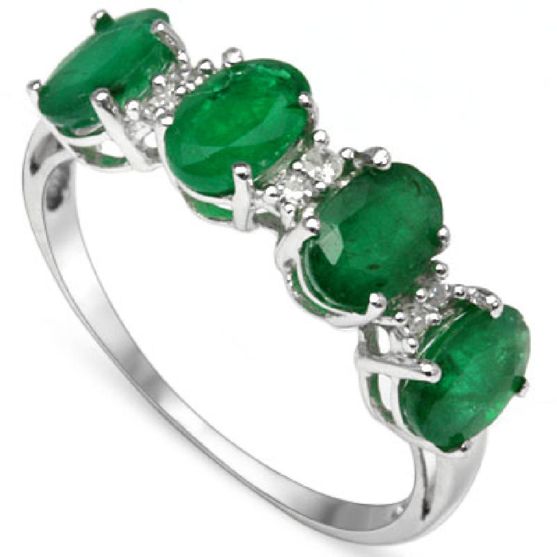 GLAM 10K GOLD GENUINE EMERALD/DIAMOND 1CT RING (1 of 1)